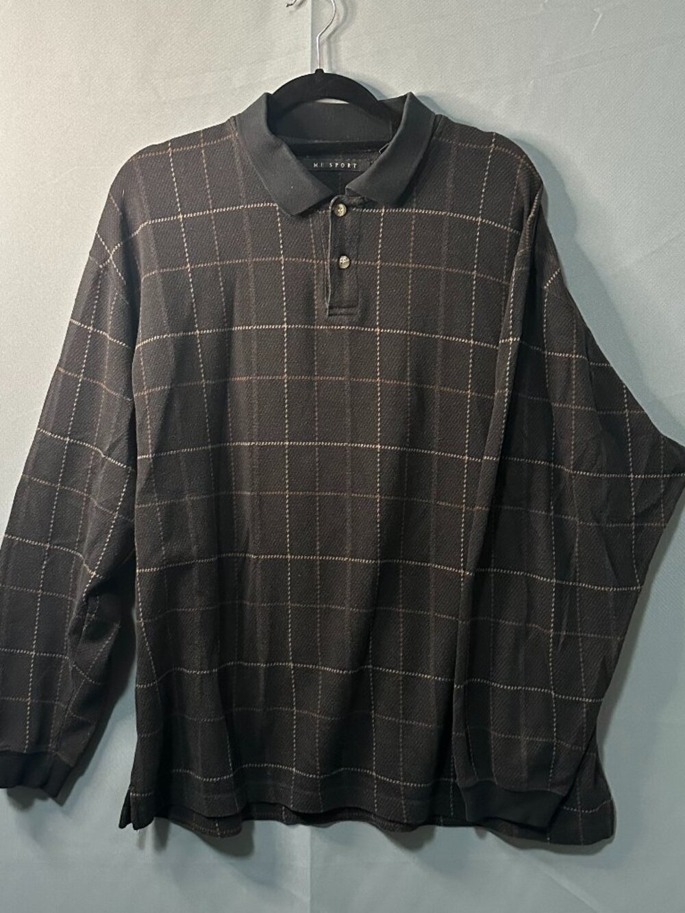 M.E. Sport Black Checkered Sweater Men's XL
